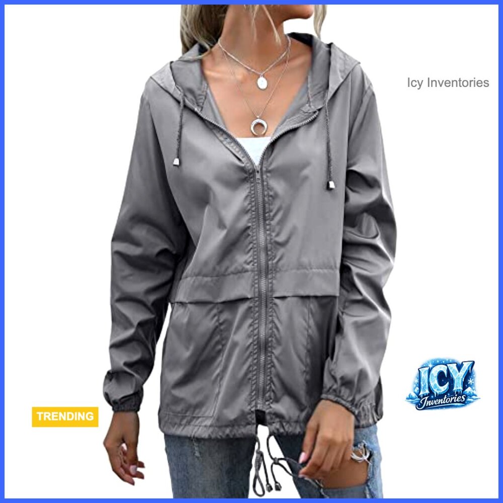 Lightweight Waterproof Windproof Rain Jacket With… - image 2